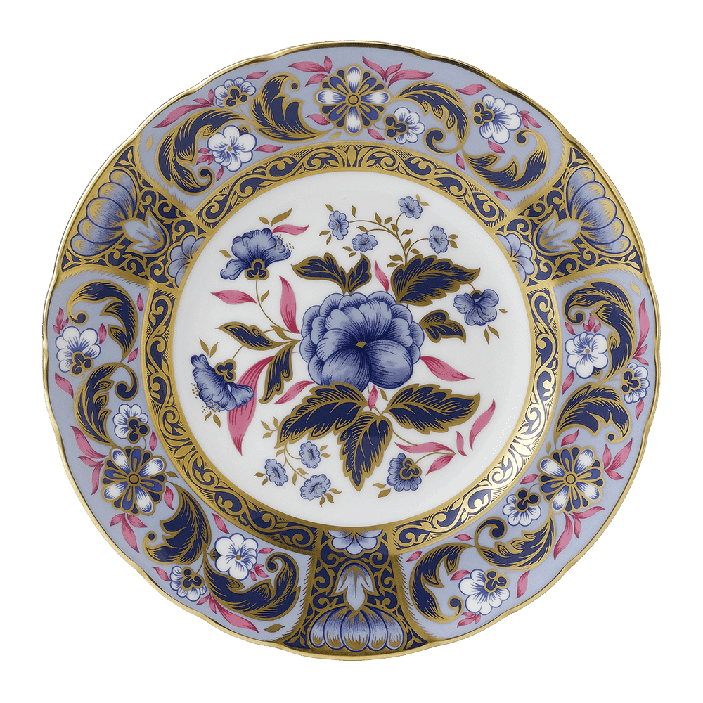 Blue Camellias Accent Plate 21cm Royal Crown Derby