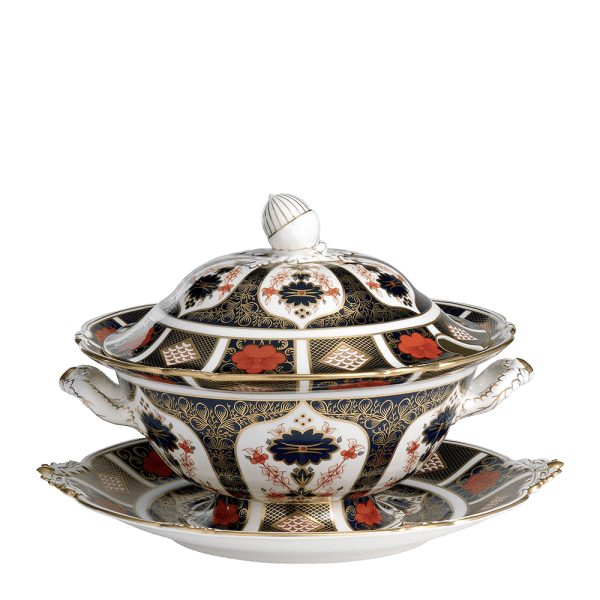 Old Imari 1128 fine bone china soup tureen stand