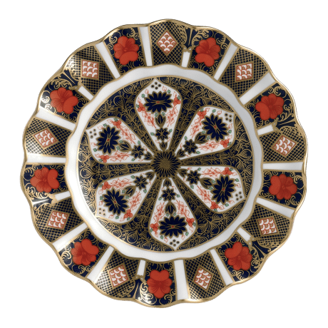 Old Imari 1128 fine bone china fluted dessert plate