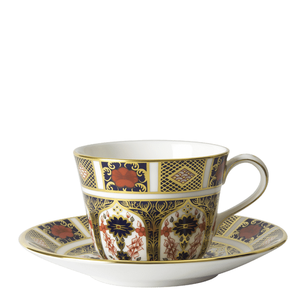 Old Imari 1128 fine bone china teacup and saucer