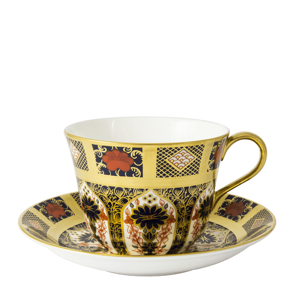 Old Imari Solid Gold Band 1128 fine bone china breakfast cup and saucer