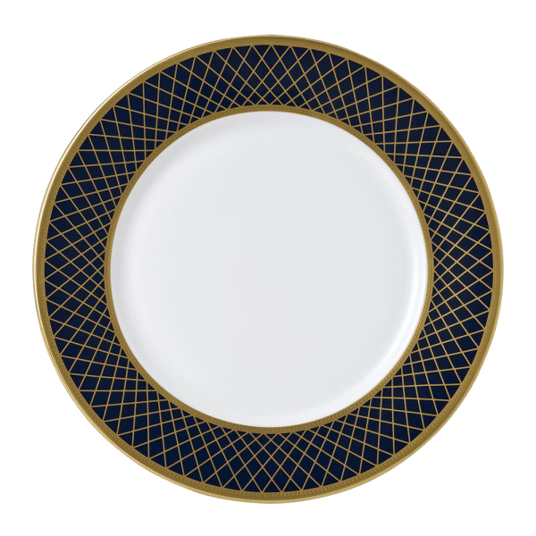 Majestic fine bone china tableware navy blue and gold dinner plate