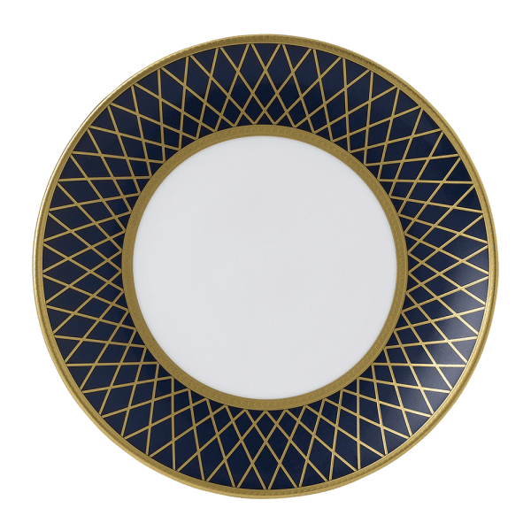 Majestic fine bone china tableware navy blue and gold side plate