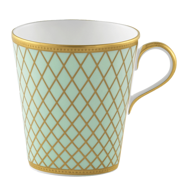 Majestic fine bone china tableware green and gold mug