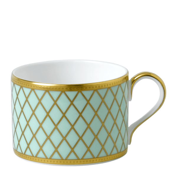 Majestic fine bone china tableware green and gold teacup