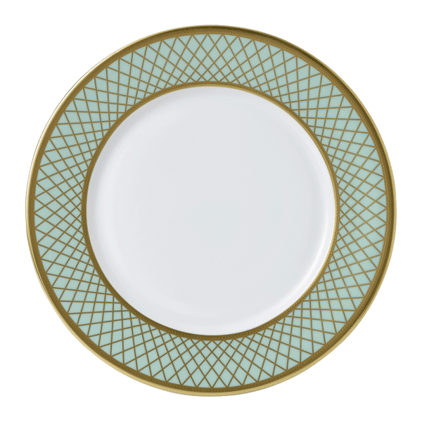 Majestic fine bone china tableware green and gold dinner plate