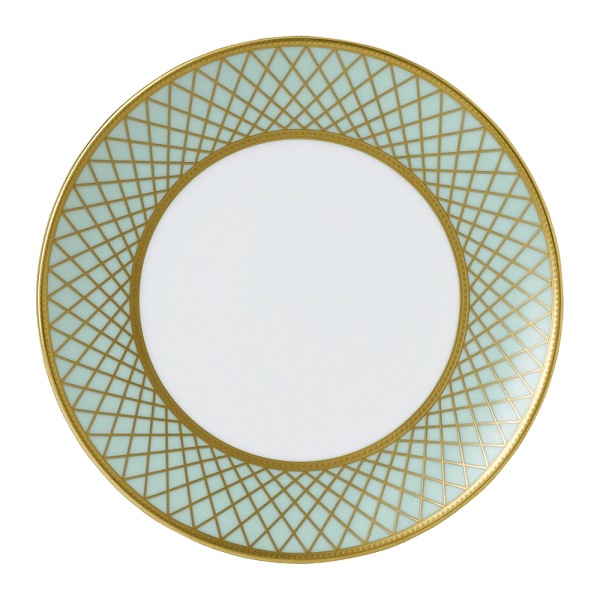 Majestic fine bone china tableware green and gold salad plate