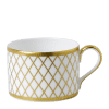 Majestic fine bone china tableware white and gold teacup