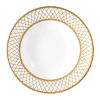 Majestic fine bone china tableware white and gold rim soup bowl
