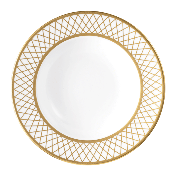 Majestic fine bone china tableware white and gold rim soup bowl