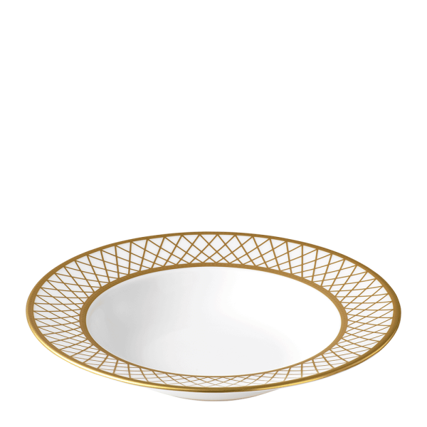 Majestic fine bone china tableware white and gold rim soup bowl