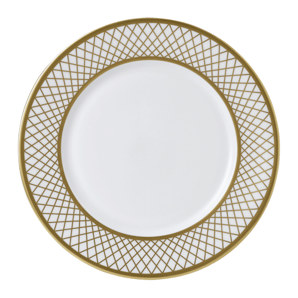 Majestic fine bone china tableware white and gold dinner plate