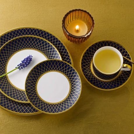 Majestic fine bone china tableware navy and gold dinner set