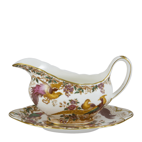 Olde Aves Fine Bone China Sauce Boat and Stand