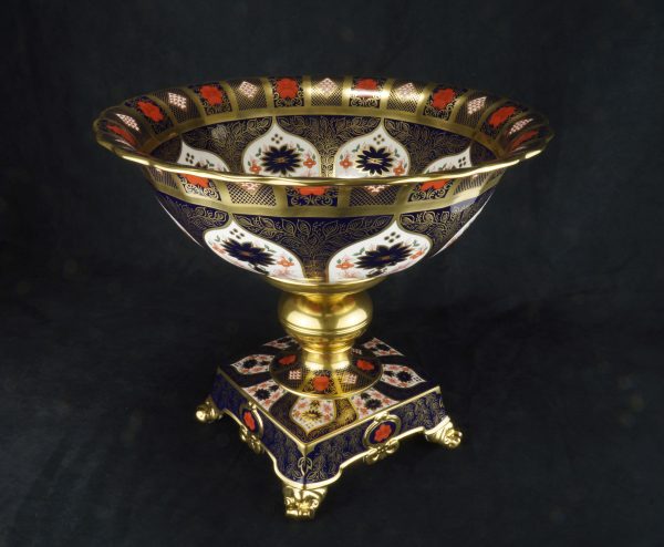 Old Imari Solid Gold Band Fine Bone China Statement Bowl