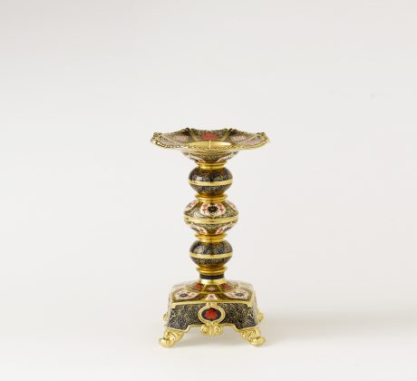 Old Imari Solid Gold Band Fine Bone China Candlestick