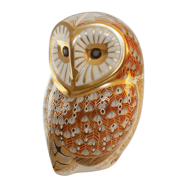Fine bone china paperweight barn owl