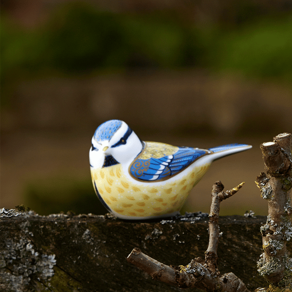 Fine bone china paperweight garden bluetit