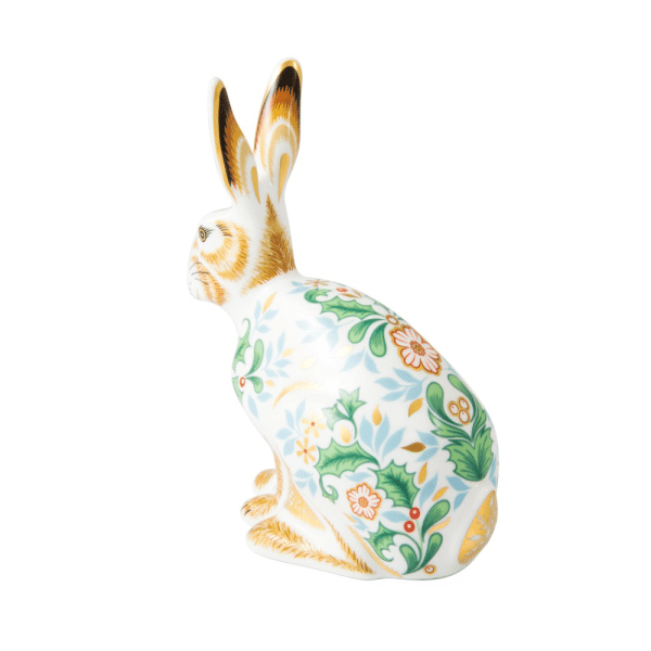 Fine bone china paperweight winter hare