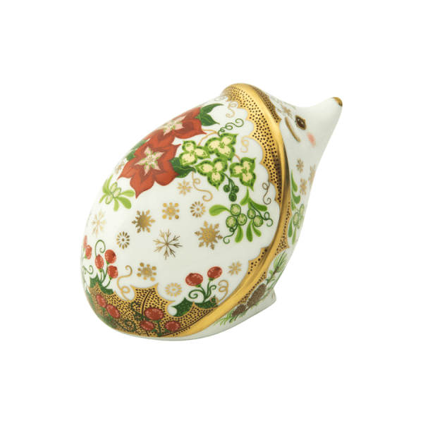 Fine bone china paperweight christmas hedgehog