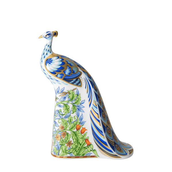 Fine bone china paperweight manor peacock