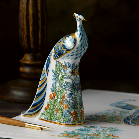 Fine bone china paperweight manor peacock