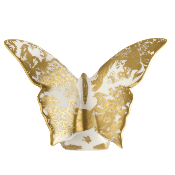 Fine bone china paperweight aves gold butterfly