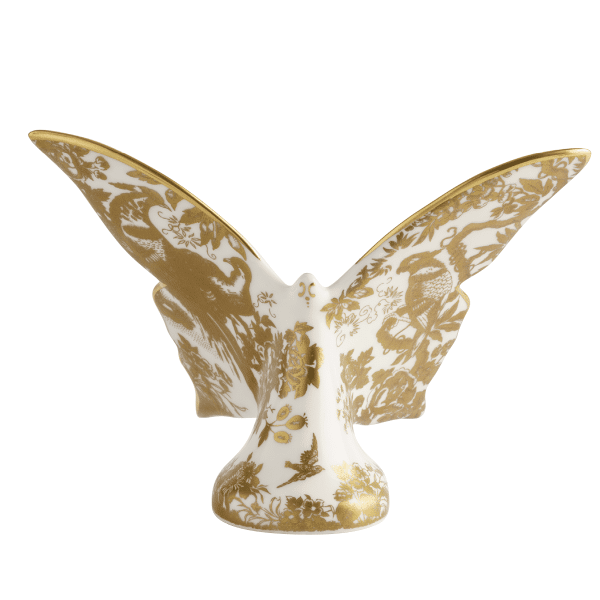 Fine bone china paperweight aves gold butterfly