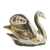Fine bone china paperweight old imari swan