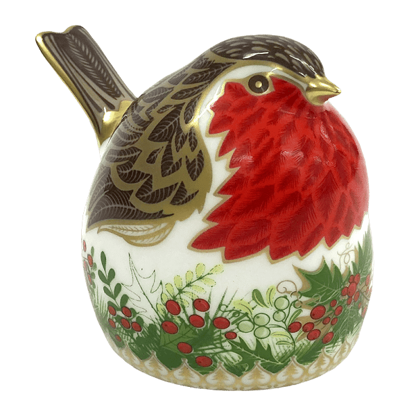 Fine bone china paperweight christmas robin