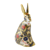 Fine bone china paperweight old imari solid gold band hare