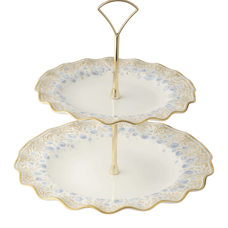 Royal Peony Blue Two Tier Cake Stand (24cm) Product Image