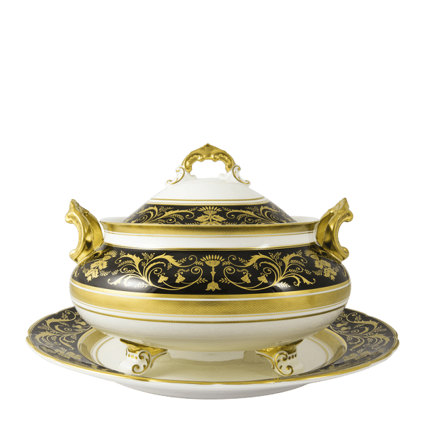 Regency Black Fine Bone China Tableware Soup Tureen Stand