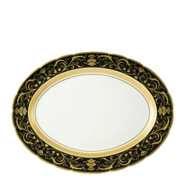 Regency Black Fine Bone China Tableware Oval Dish