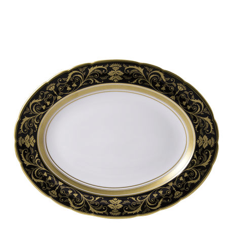 Regency Black Fine Bone China Tableware Oval Dish