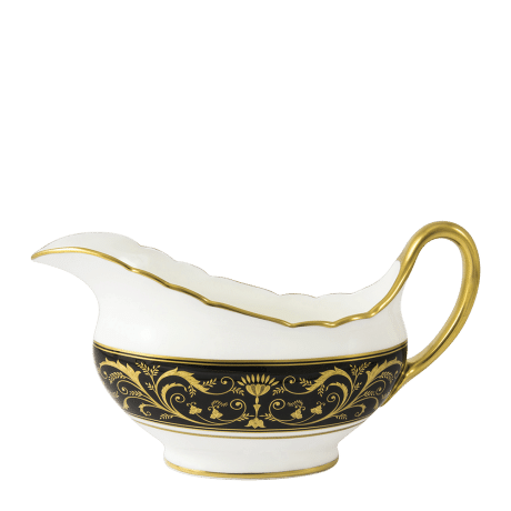 Regency Black Fine Bone China Tableware Sauce Boat