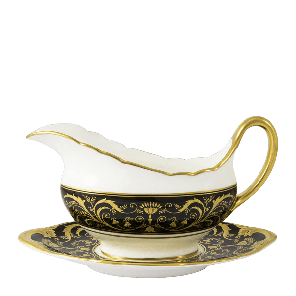 Regency Black Fine Bone China Tableware Sauce Boat