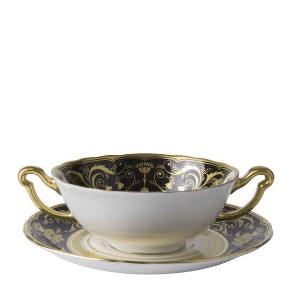Regency Black Fine Bone China Tableware Cream Soup Cup