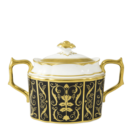 Regency Black Fine Bone China Tableware Covered Sugar