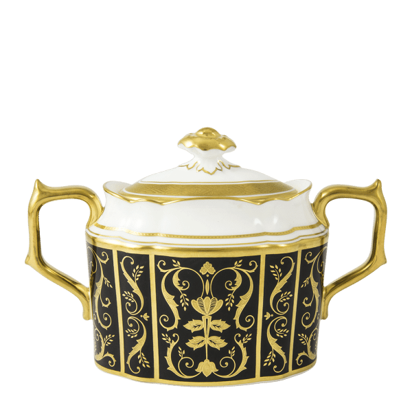 Regency Black Fine Bone China Tableware Covered Sugar