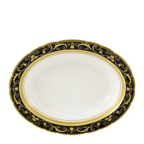 Regency Black Fine Bone China Tableware Open Vegetable Dish