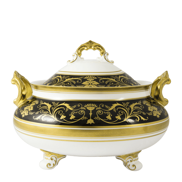 Regency Black Fine Bone China Tableware Soup Tureen