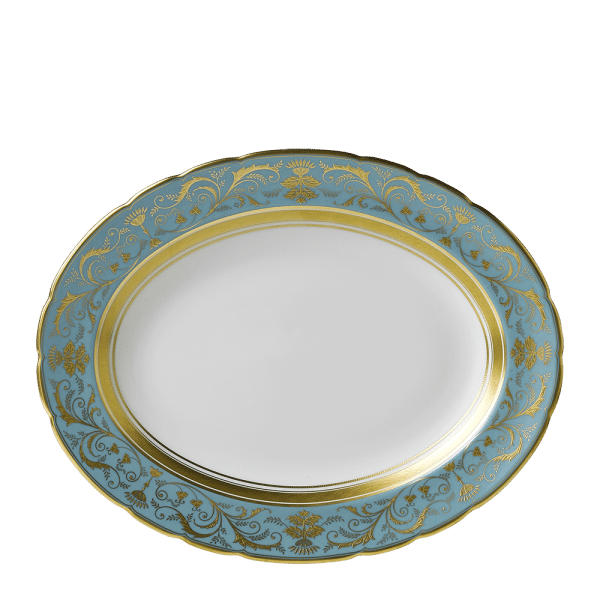 Regency Turquoise Fine Bone China Tableware Oval Dish