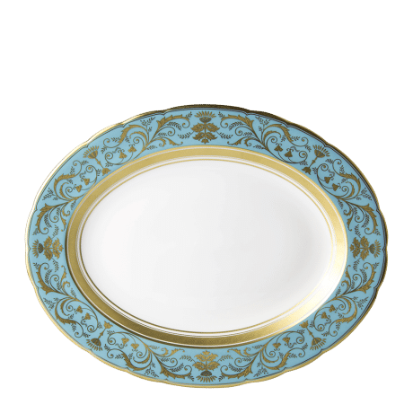 Regency Turquoise Fine Bone China Tableware Oval Dish