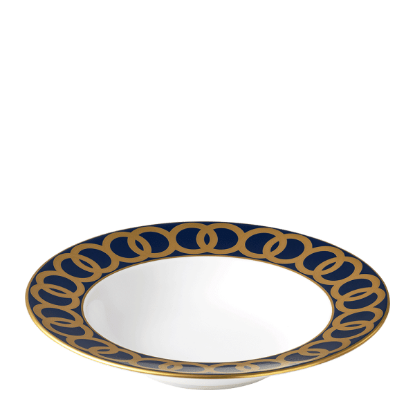 Riviera Dream Navy and Gold Fine Bone China Rim soup bowl