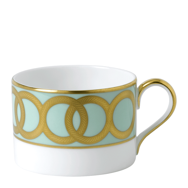 Riviera Dream Green and Gold Fine Bone China Teacup