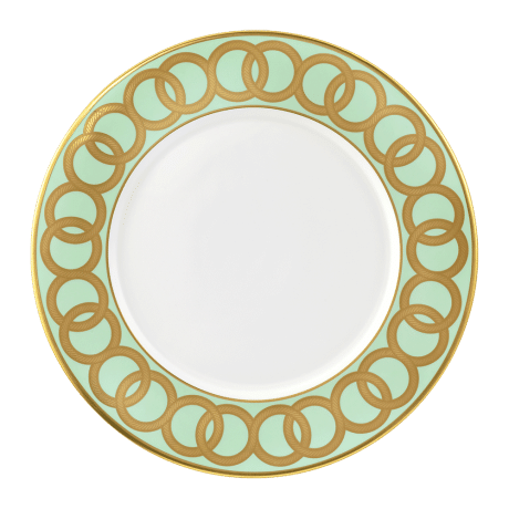 Riviera Dream Green and Gold Fine Bone China Charger Plate