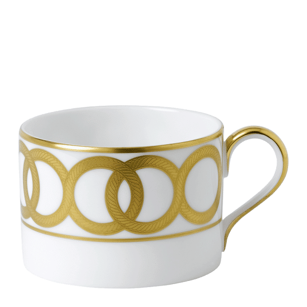 Riviera Dream White and Gold Fine Bone China Teacup