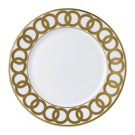 Riviera Dream White and Gold Fine Bone China Dinner Plate