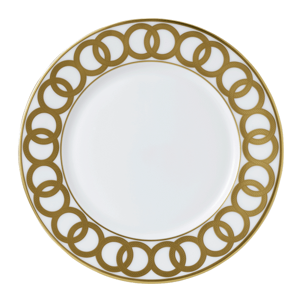 Riviera Dream White and Gold Fine Bone China Dinner Plate